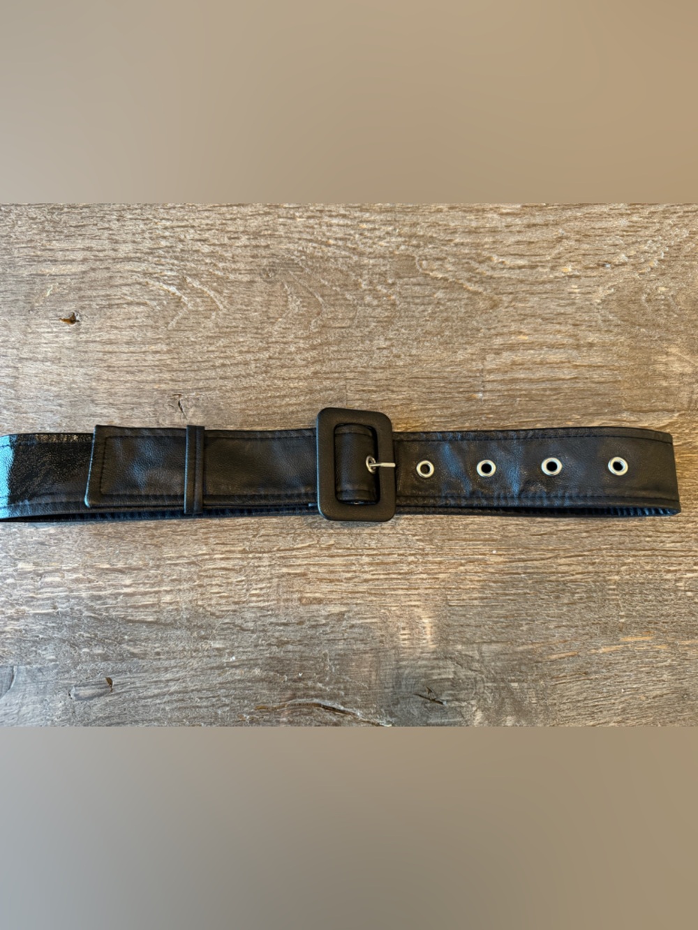 Vegan leather grommet belt